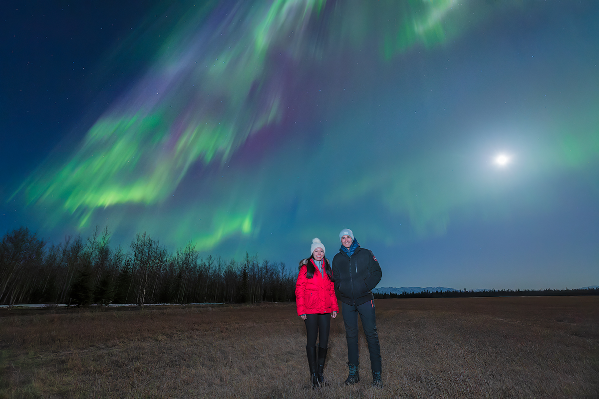 Guests enjoying aurora viewing experience