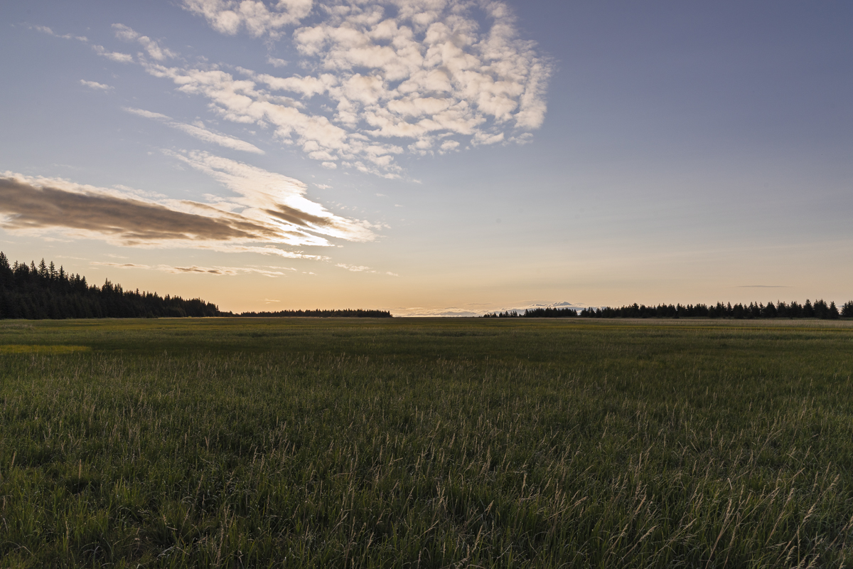 Summer midnight sun in Alaska means no aurora visibility during off-season